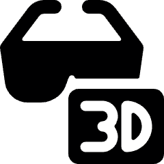 Modern Tv 3 D Glasses Icon from Ultimate Bold Set