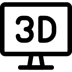 Modern Tv 3 D Icon from Ultimate Regular Set
