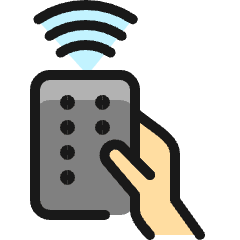 Modern Tv Remote Hand Icon from Ultimate Colors Set