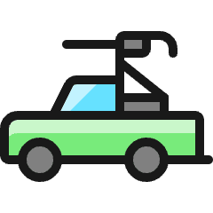 Modern Weapon Van Machine Gun Icon from Ultimate Colors Set