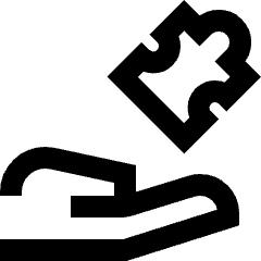 Module Puzzle Hand Icon from Sharp Line Set