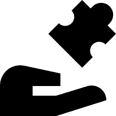 Module Puzzle Hand Icon from Sharp Solid Set