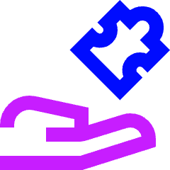 Module Puzzle Hand Icon from Sharp Neon Set