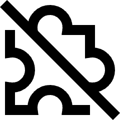 Puzzle Extension Off Disabled Icon from Sharp Line Set