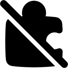 Puzzle Extension Off Disabled Icon from Plump Solid Set