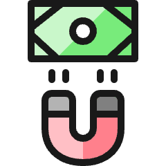 Monetization Bill Magnet Icon from Ultimate Colors Set