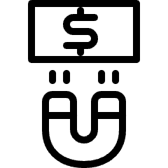 Monetization Dollar Bill Magnet Icon from Ultimate Light Set