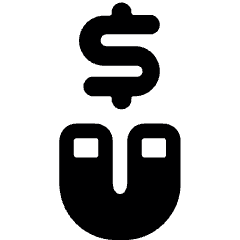 Monetization Dollar Bill Magnet Icon from Ultimate Bold Set