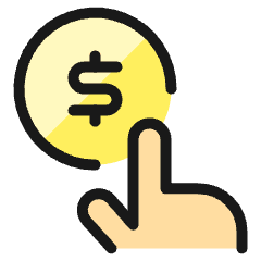 Monetization Touch Coin Icon from Ultimate Colors Set