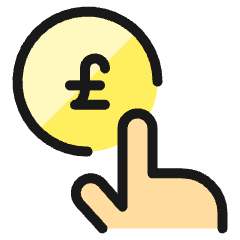 Monetization Touch Coin Pound Icon from Ultimate Colors Set