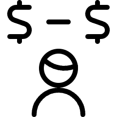 Monetization User Coins Icon from Ultimate Light Set