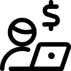 Monetization User Laptop Icon from Ultimate Regular Set