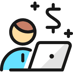 Monetization User Laptop Icon from Ultimate Colors Set