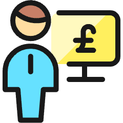 Monetization User Monitor Pound 1 Icon from Ultimate Colors Set