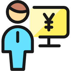 Monetization User Monitor Yen 1 Icon from Ultimate Colors Set