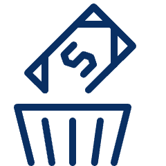Bank Notes Bin Icon from Cyber Line Set