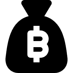 Money Bag Bitcoin Thai Baht Icon from Nova Solid Set