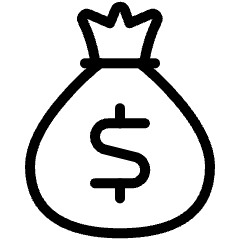 Money Bag Dollar Icon from Ultimate Light Set