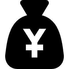 Money Bag Japanese Yen Icon from Nova Solid Set