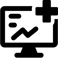 Monitor Statistic Cross Icon from Ultimate Bold Set