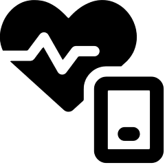 Tracker Phone Heart Rate Icon from Ultimate Bold Set