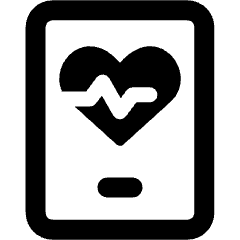 Tracker Tablet Heart Rate 1 Icon from Ultimate Bold Set