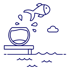 Comfort Zone Fishbowl Illustration from UX Line Set