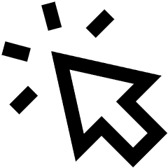 Cursor Click Icon from Sharp Line Set
