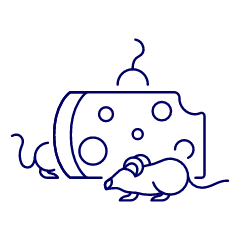 Mouse Eating Cheese Illustration from UX Line Set