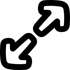 Line Arrow Expand Diagonal 1 Icon from Plump Remix Set