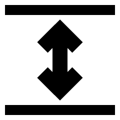 Line Arrow Expand Vertical Icon from Sharp Solid Set