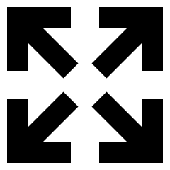 Line Arrow Expand Icon from Sharp Solid Set