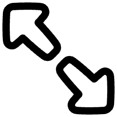 Triangle Arrow Expand Diagonal 2 Icon from Plump Line Set