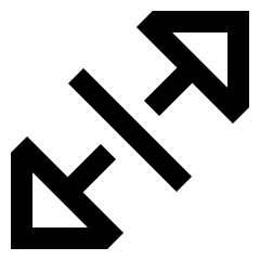 Triangle Arrow Expand Diagonal 3 Icon from Sharp Line Set