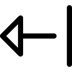 Triangle Arrow Left Return Icon from Core Line Set