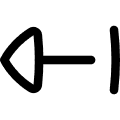 Triangle Arrow Left Return Icon from Flex Line Set