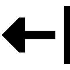 Triangle Arrow Left Return Icon from Sharp Solid Set
