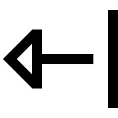 Triangle Arrow Left Return Icon from Sharp Line Set