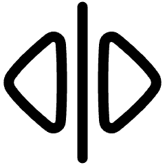 Triangle Arrow Move Horizontal Icon from Plump Line Set