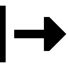 Triangle Arrow Right Start Icon from Sharp Solid Set