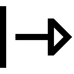 Triangle Arrow Right Start Icon from Sharp Line Set