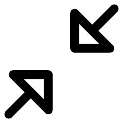 Triangle Arrow Shrink Diagonal 1 Icon from Core Line Set