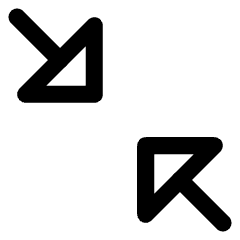 Triangle Arrow Shrink Diagonal 2 Icon from Core Line Set