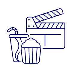 Cinema Theater Movie Illustration from UX Line Set