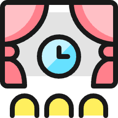 Movie Cinema Clock Icon from Ultimate Colors Set