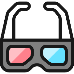 Movies 3d Glasses Icon from Ultimate Colors Set