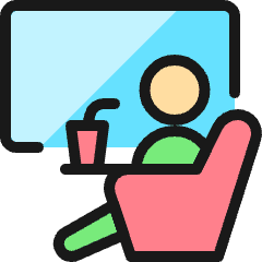 Movies Sit Drink Icon from Ultimate Colors Set