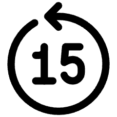 Go Backward 15 Control Icon from Ultimate Regular Set