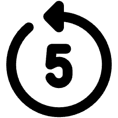 Go Backward 5 Control Icon from Ultimate Bold Set