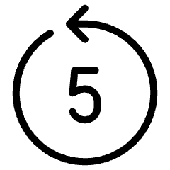 Go Backward 5 Control Icon from Ultimate Light Set